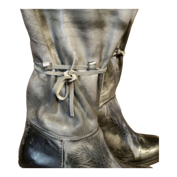 Freebird by Steven 'Guilt' Rustic Black Mid Calf Leather Tie Boots Size … - Picture 3 of 12